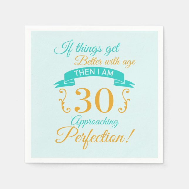 Guardanapo De Papel aniversário de 30 anos Melhor com idade (Frente)
