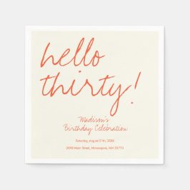 Guardanapo De Papel Aniversário de 30 anos moderno