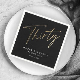 Guardanapo De Papel Aniversário de 30 anos simples na moda elegante