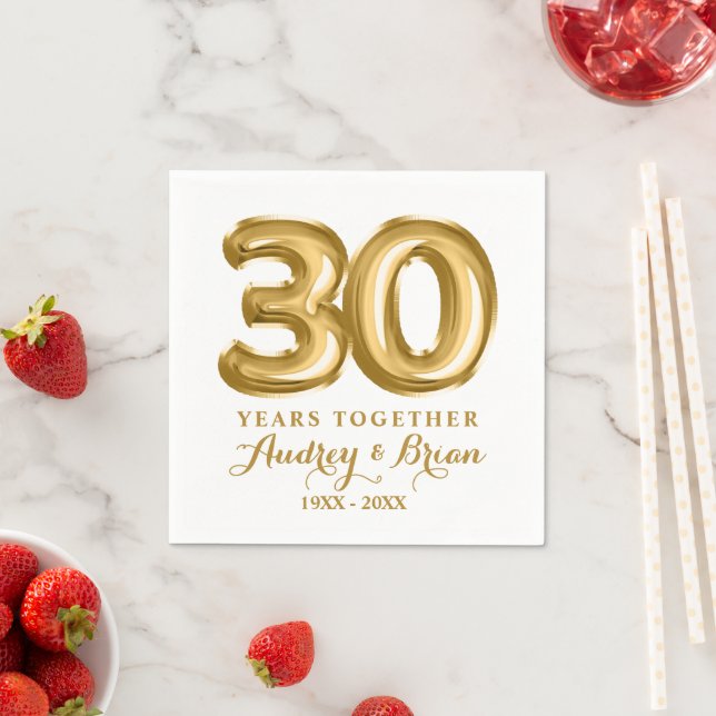 Guardanapo De Papel Aniversário de 30 Personalizado (Insitu)