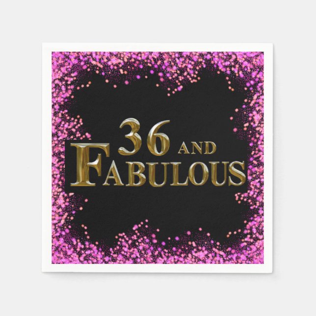 Guardanapo De Papel Aniversário de 36 anos (Frente)