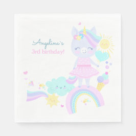 Guardanapo de papel aniversário de 3 anos.