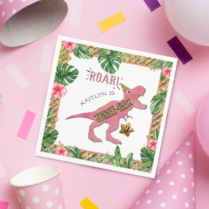 Guardanapo De Papel Aniversário de 3 anos de Dinossauro Três Rex