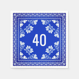 Guardanapo De Papel aniversário de 40 anos Blue Bandana