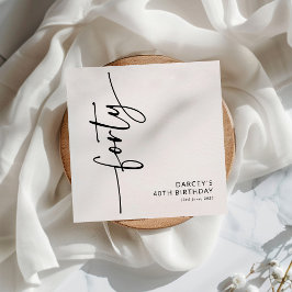 Guardanapo De Papel Aniversário de 40 anos com Letra Elegante