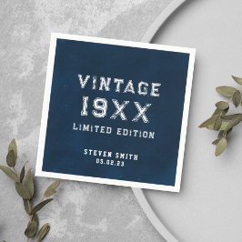 Guardanapo De Papel Aniversário de 40 anos de Ano Personalizado Azul d