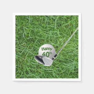 Guardanapo De Papel aniversário de 40 anos Golf Ball and Club Napkins