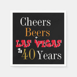 Guardanapo De Papel aniversário de 40 anos Las Vegas Cheers and Beers 