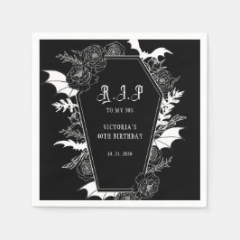 Guardanapo De Papel Aniversário de 40 anos Moody RIP 30s Gótico