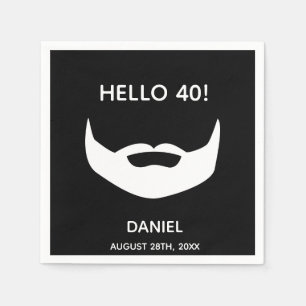 Guardanapo De Papel aniversário de 40 anos partidário barba branca