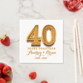 Guardanapo De Papel Aniversário de 40 anos Personalizado