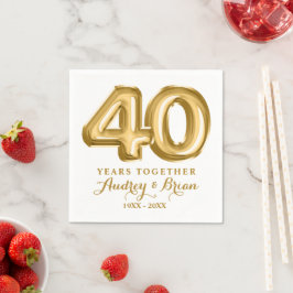 Guardanapo De Papel Aniversário de 40 anos Personalizado