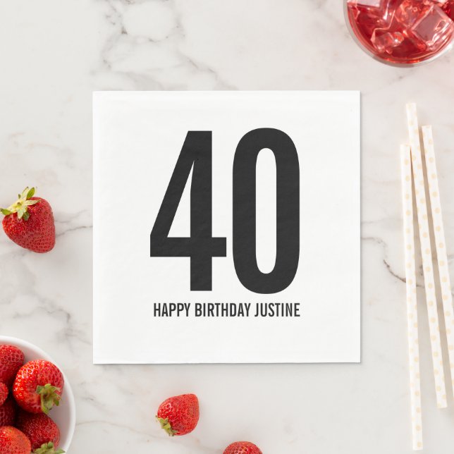 Guardanapo De Papel Aniversário de 40 anos personalizado Napkins (Insitu)