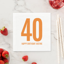 Guardanapo De Papel Aniversário de 40 anos personalizado Napkins