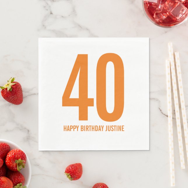 Guardanapo De Papel Aniversário de 40 anos personalizado Napkins (Insitu)