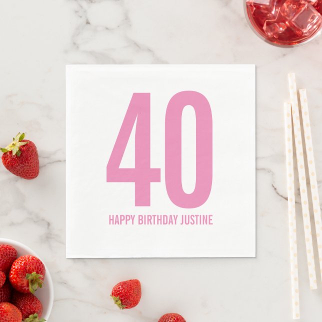 Guardanapo De Papel Aniversário de 40 anos personalizado Napkins (Insitu)