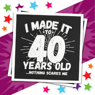 Guardanapo De Papel aniversário de 40 anos Sarcástico Meme Engraçado,