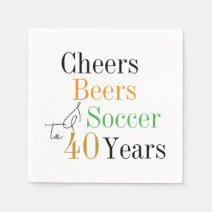 Guardanapo De Papel aniversário de 40 anos Soccer Anima Cervejas Festa