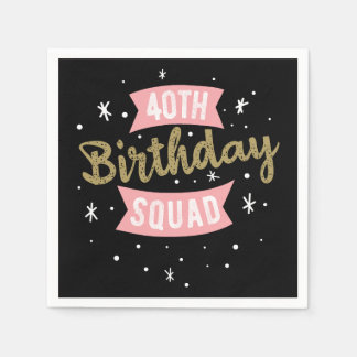 Guardanapo De Papel aniversário de 40 anos Squad