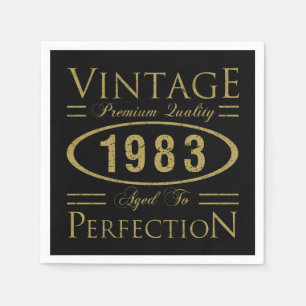 Guardanapo De Papel aniversário de 40 anos Vintage 1983