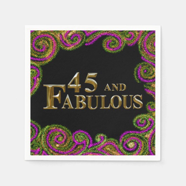 Guardanapo De Papel Aniversário de 45 anos (Frente)