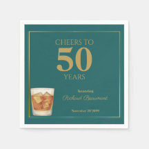 Aniversário de 50 anos Cheers Dourado Teal Clássic