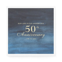 Aniversário de 50 anos de casamento azul marinho