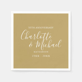 Guardanapo De Papel Aniversário de 50 anos de casamento Golden Signatu