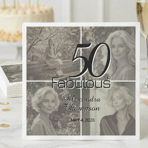 Guardanapo De Papel Aniversário de 50 anos e Fantástico Colagem de Fot