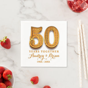 Guardanapo De Papel Aniversário de 50 anos Personalizado