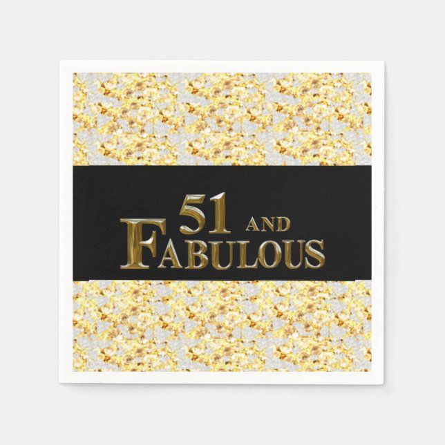 Guardanapo De Papel Aniversário de 51 anos (Frente)