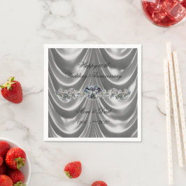 Guardanapo De Papel Aniversário de 60 Anos de Casamento Diamante Coraç