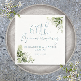 Guardanapo De Papel Aniversário de 60 anos de Casamento Folhagens Flor