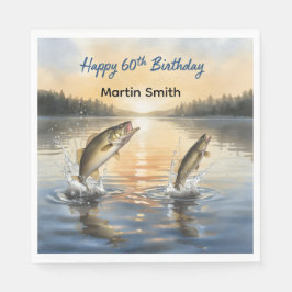 Guardanapo De Papel Aniversário de 60 anos de pesca Aniversário de 60