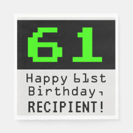 Guardanapo De Papel Aniversário de 61ruas - Estilo Nerdy / Geeky "61" 