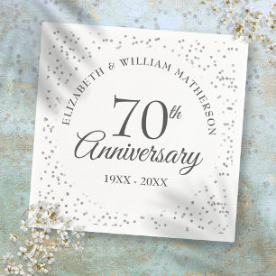 Guardanapo De Papel Aniversário de 70 anos de casamento de platina
