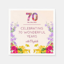 aniversário de 70 anos floral moderno festa de 70 