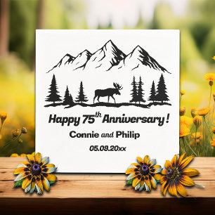 Guardanapo De Papel Aniversário de 75 anos de casamento Montanhas e Al