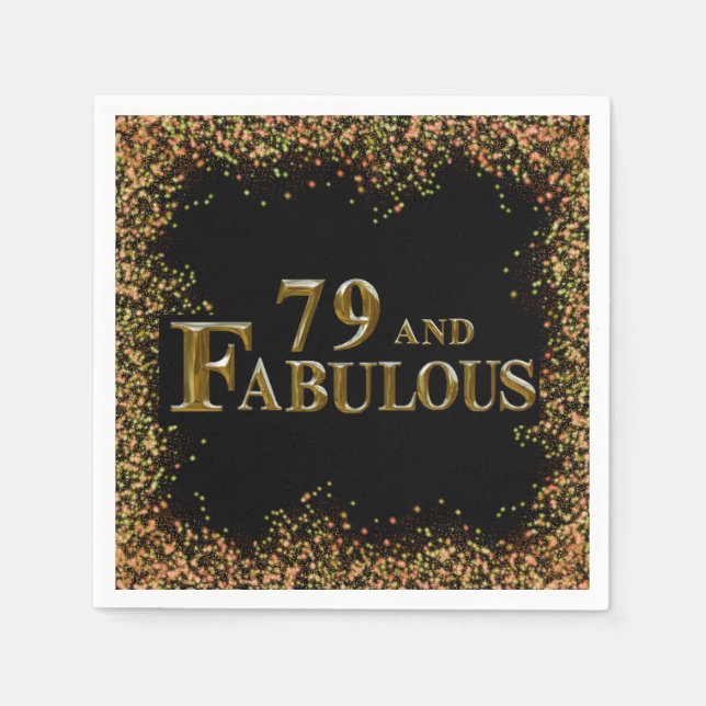 Guardanapo De Papel Aniversário de 79 anos (Frente)