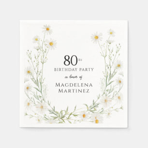 Guardanapo De Papel Aniversário de 80 anos Flor do mês de nascimento d