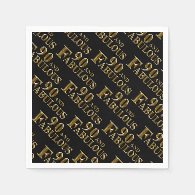 Guardanapo De Papel Aniversário de 90 anos (Frente)