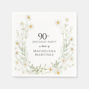 Guardanapo De Papel Aniversário de 90 anos Flor de Nascimento de Abril