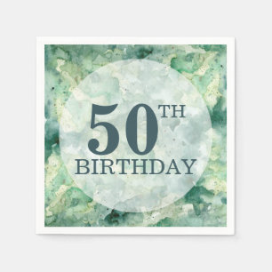 Guardanapo De Papel Aniversário de Abstrato Verde Moderno