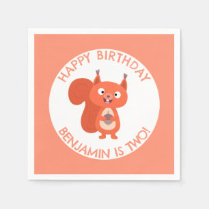 Guardanapo De Papel Aniversário de animação personalizado de esquilo v