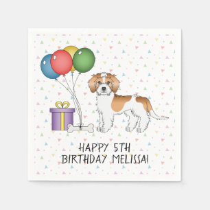 Guardanapo De Papel Aniversário de Cachorro Mini Goldendoodle Parti-Co