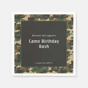 Guardanapo De Papel Aniversário de Camuflagem de Soldado Militar