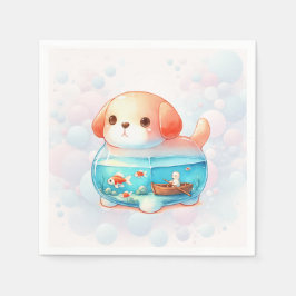 Guardanapo De Papel Aniversário de Cão-de-Ouro