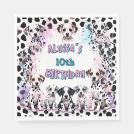 Guardanapo De Papel Aniversário de Cãozinho Dalmático Vibrante