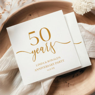 Guardanapo De Papel Aniversário de Casamento 50º do Elegante Champagne