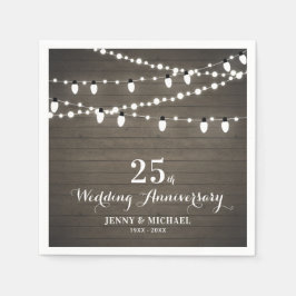 Guardanapo De Papel Aniversário de Casamento com Luzes de Corda e Made